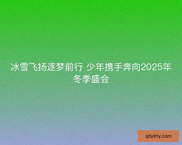 冰雪飞扬逐梦前行 少年携手奔向2025年冬季盛会